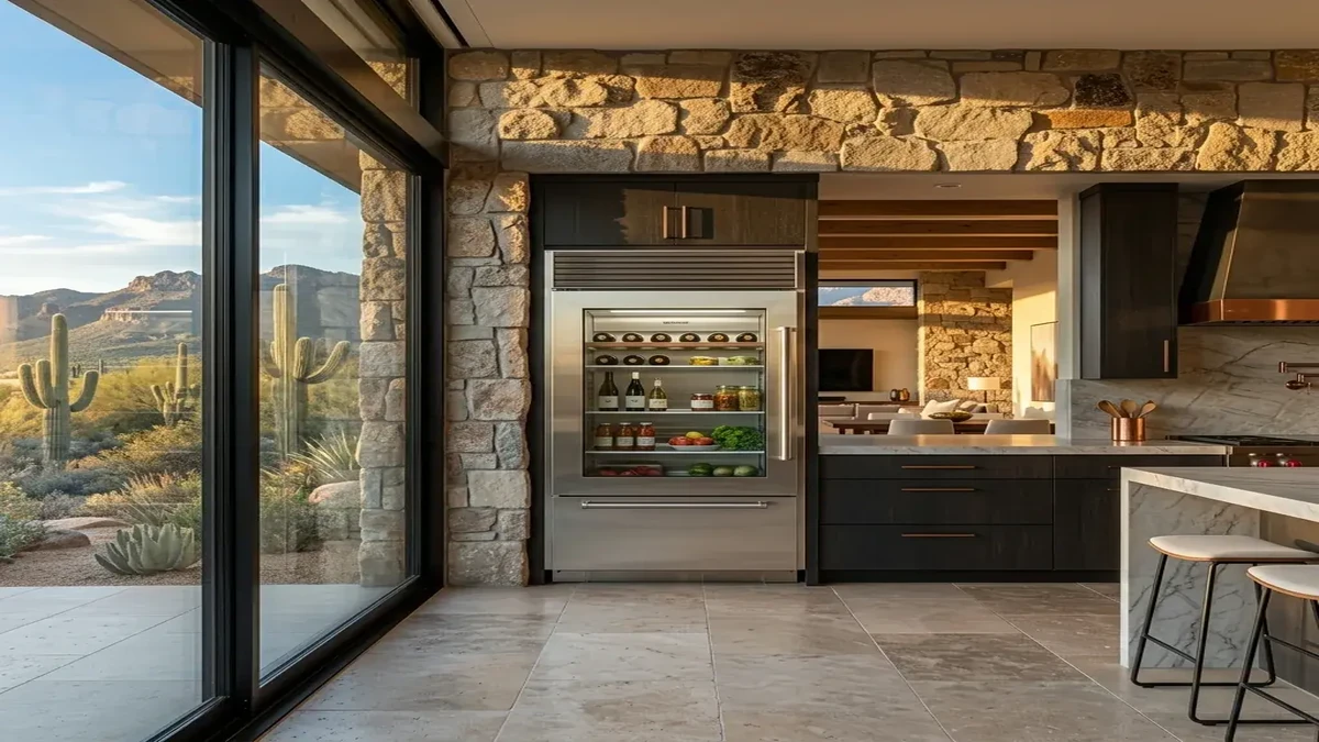 Sub Zero refrigerator in Gainey Ranch Scottsdale luxury home kitchen