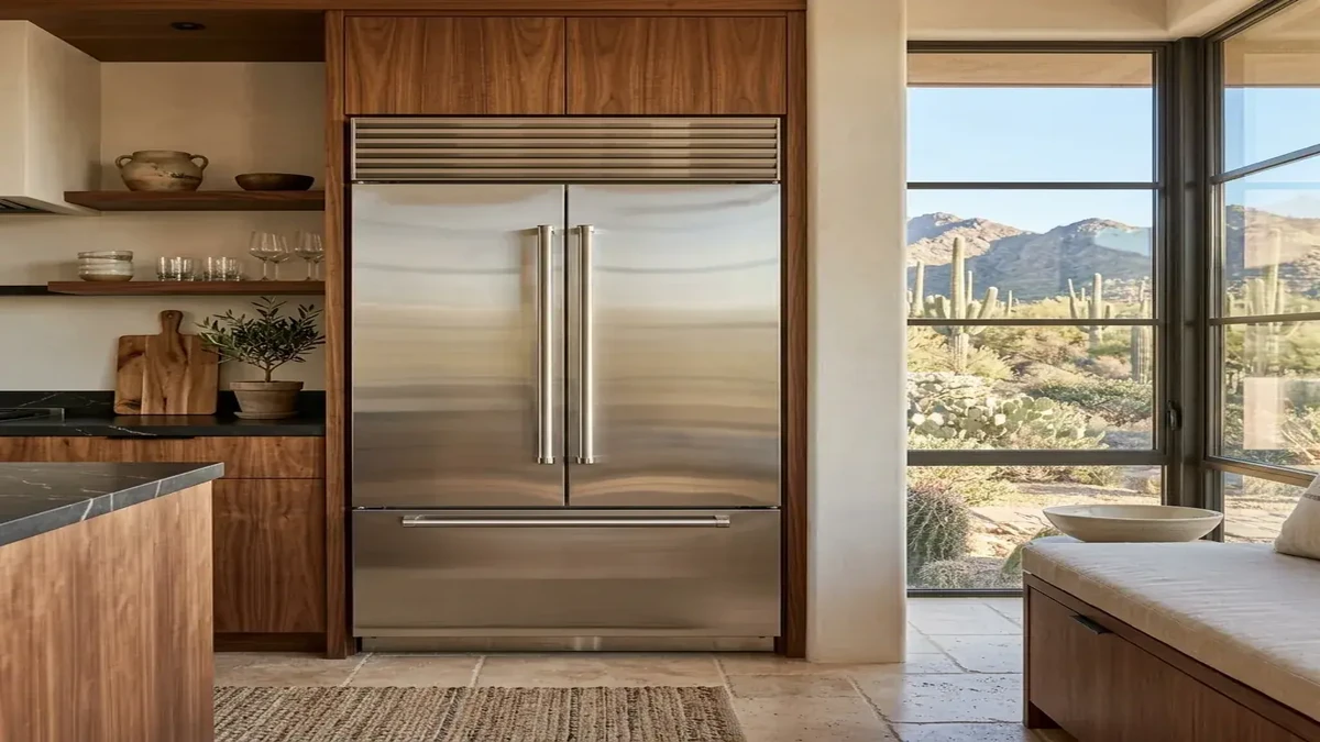 Sub Zero refrigerator in McCormick Ranch Scottsdale kitchen