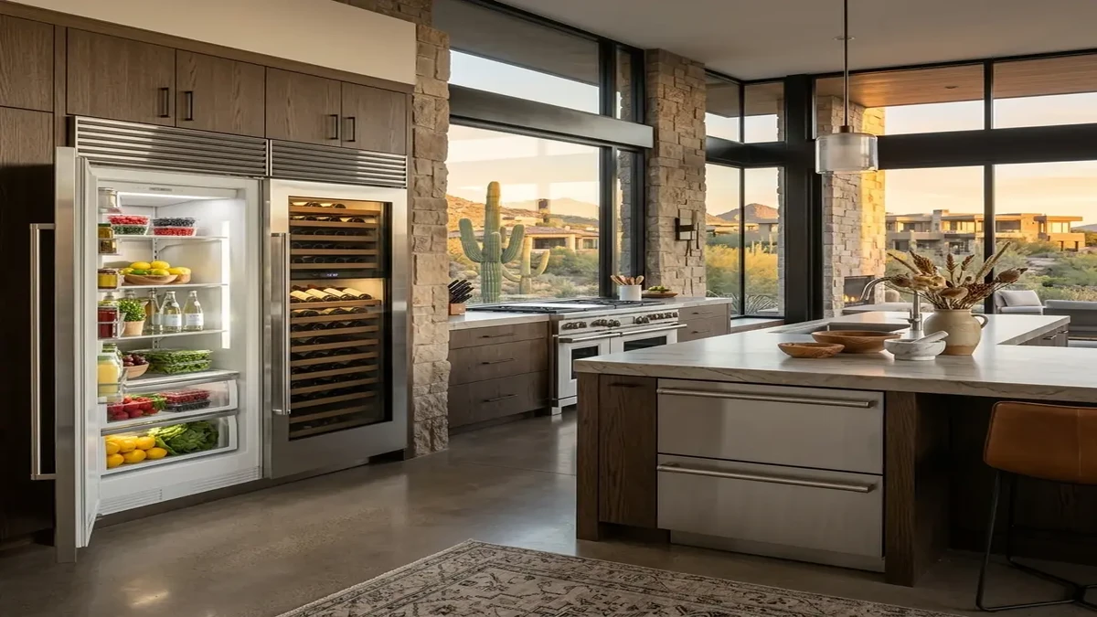Sub Zero refrigerator in North Scottsdale estate kitchen